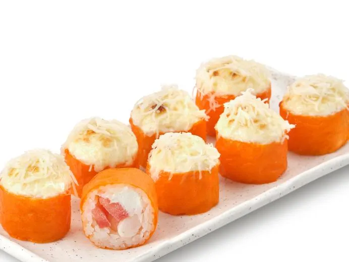 Запеченная креветка и три сыра